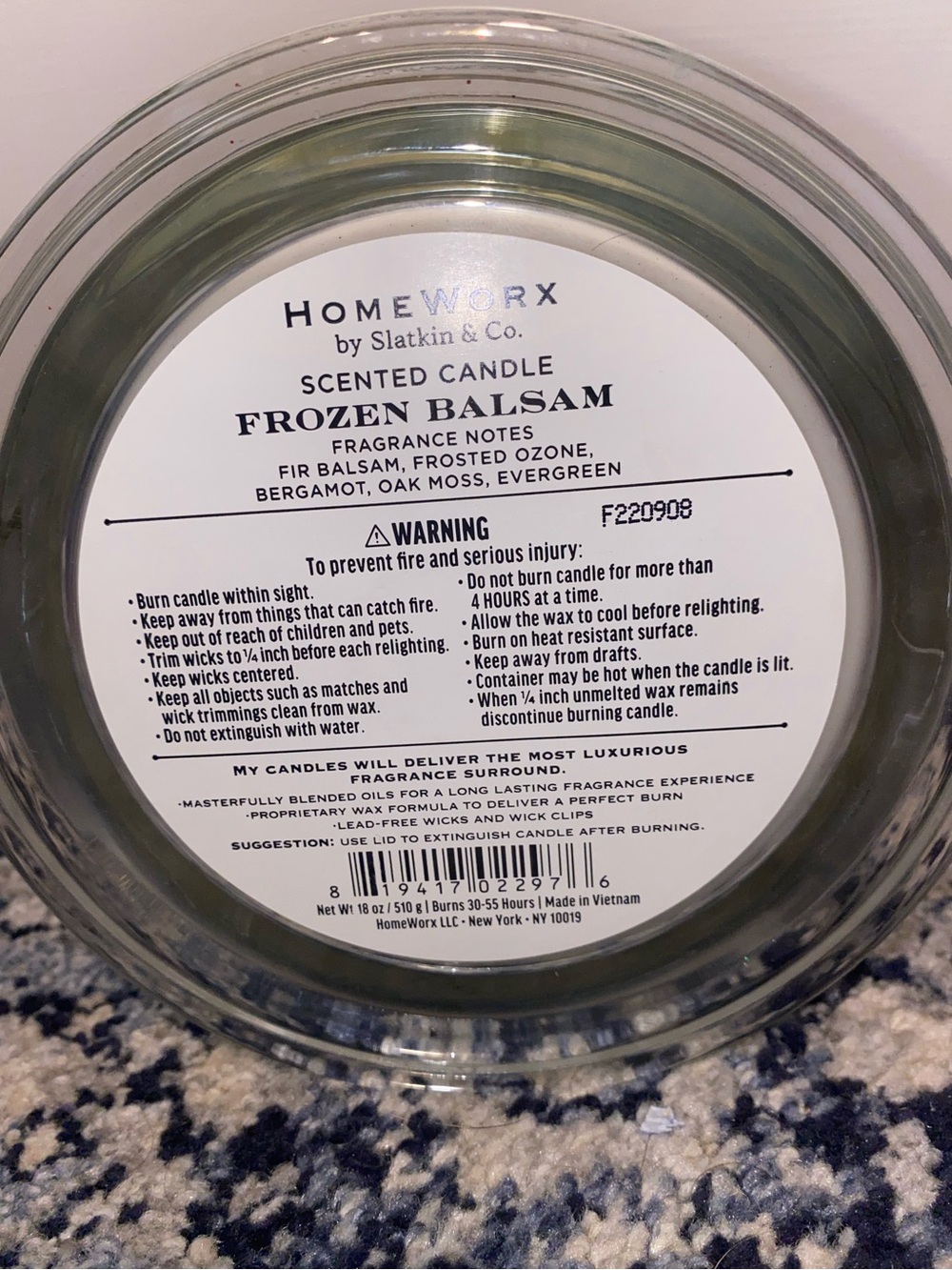 Frozen Balsam 4-Wick Scented Candle - HomeWorx - Picture 3 of 3